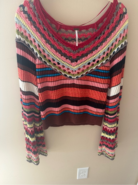 Free People Sweaters - Free People Heart and Soul Crocheted Boho Sweater size Small